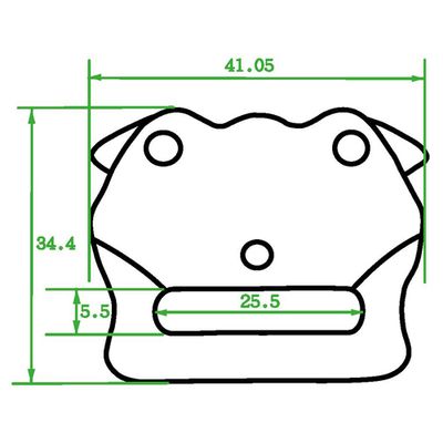 Plano acotado de la hebilla hembra A826-25