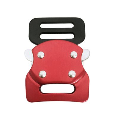 Hebilla de liberación rápida A825-19 con hebilla hembra anodizada en rojo, cerrada