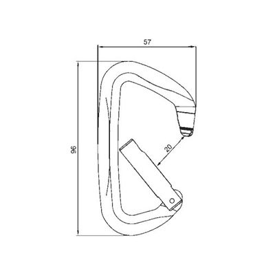 Disegno quotato dell'A11096KNS con apertura di 20 mm