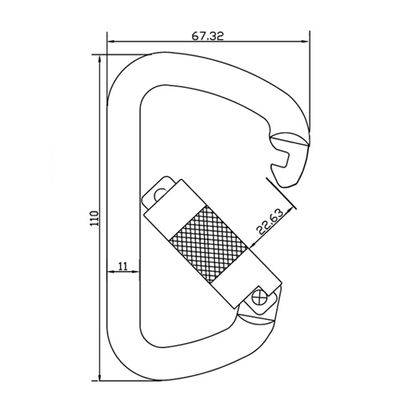 Karabiner A2448TL, Maßzeichnung