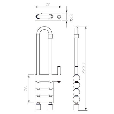 Disegno quotato del discensore a barre S908