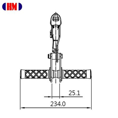 HAN-234 trolley and handlebar dimension drawing
