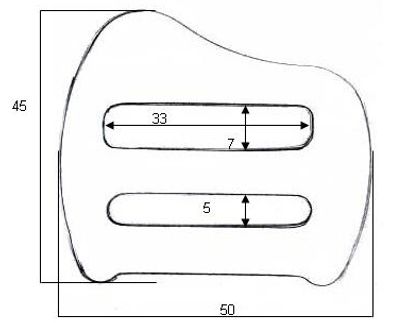 A2785 double slot buckle dimension drawing