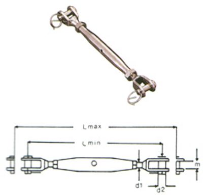 Spannschloss Gabel/Gabel SS4820_1 aus Edelstahl