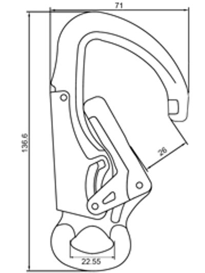 A723 aluminium alloy snap hook connector, second view