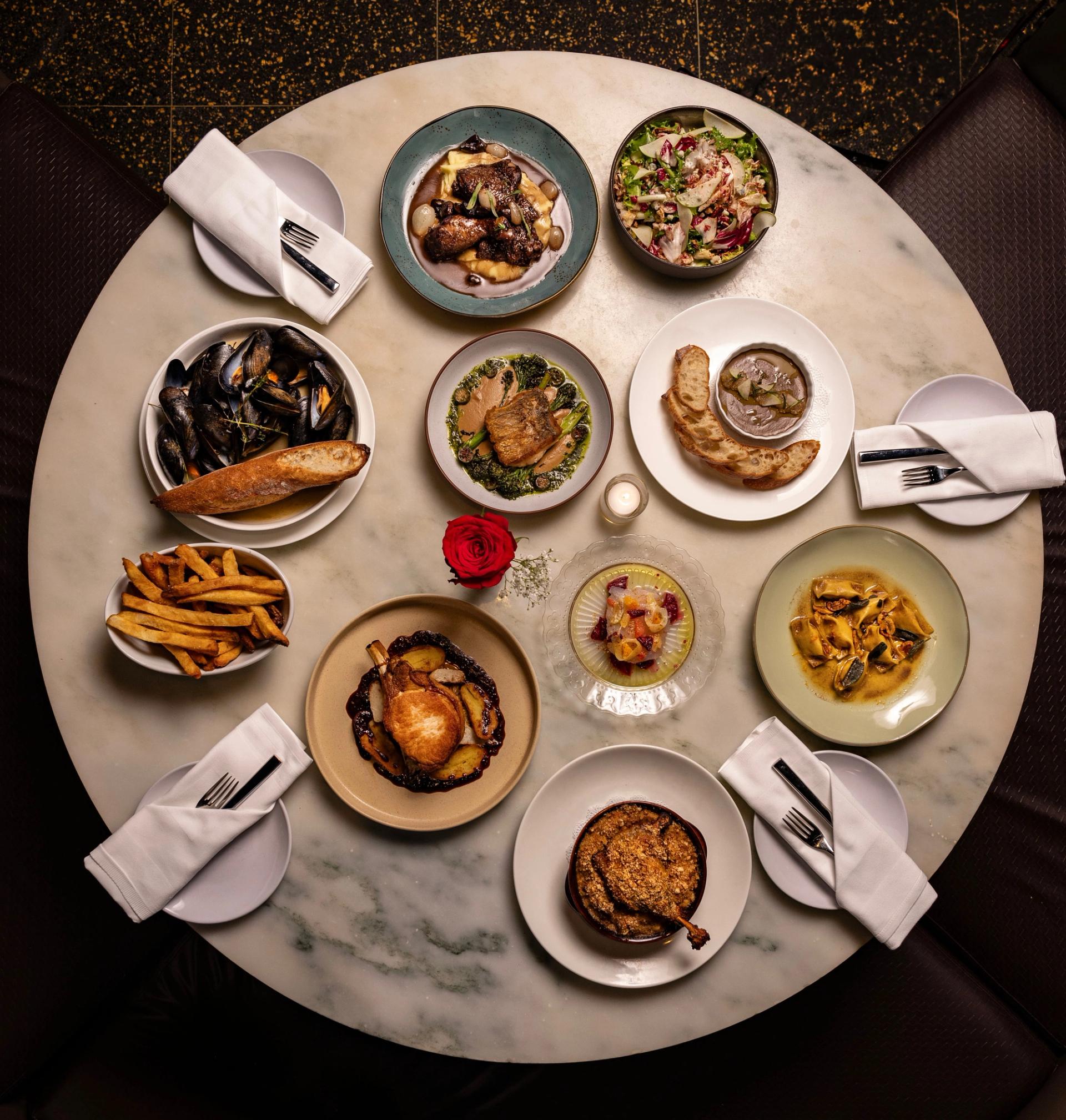 Photo of several dishes from dinner menu