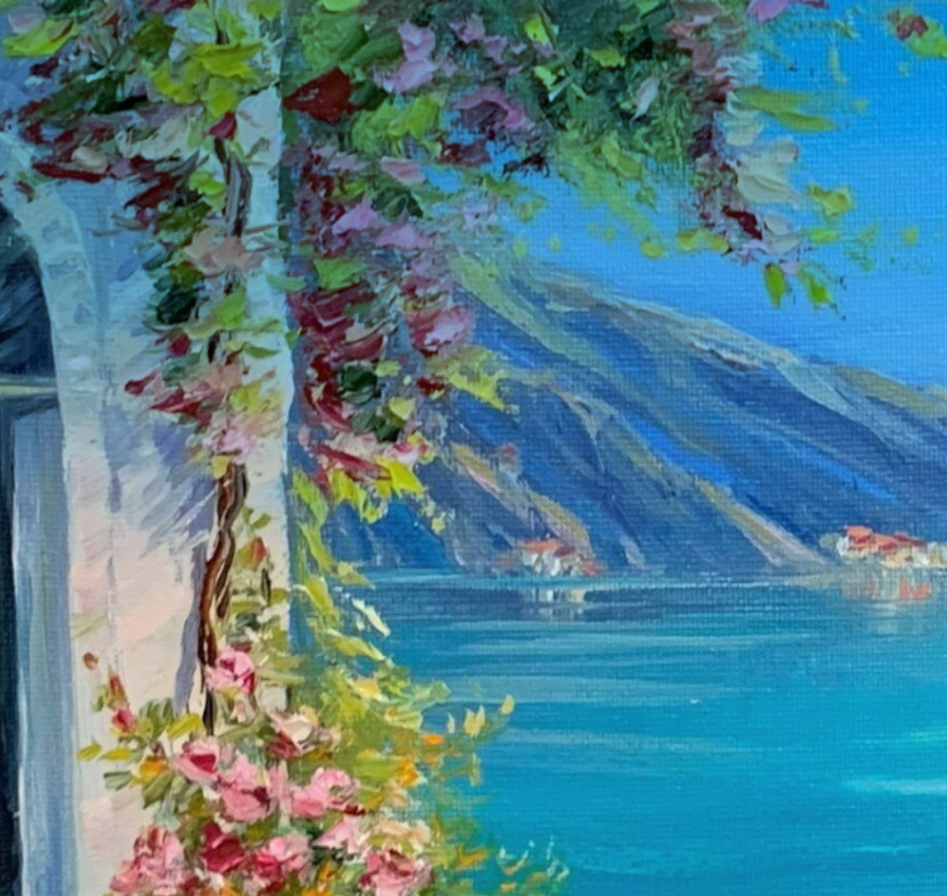 Painting of water scene in Italy