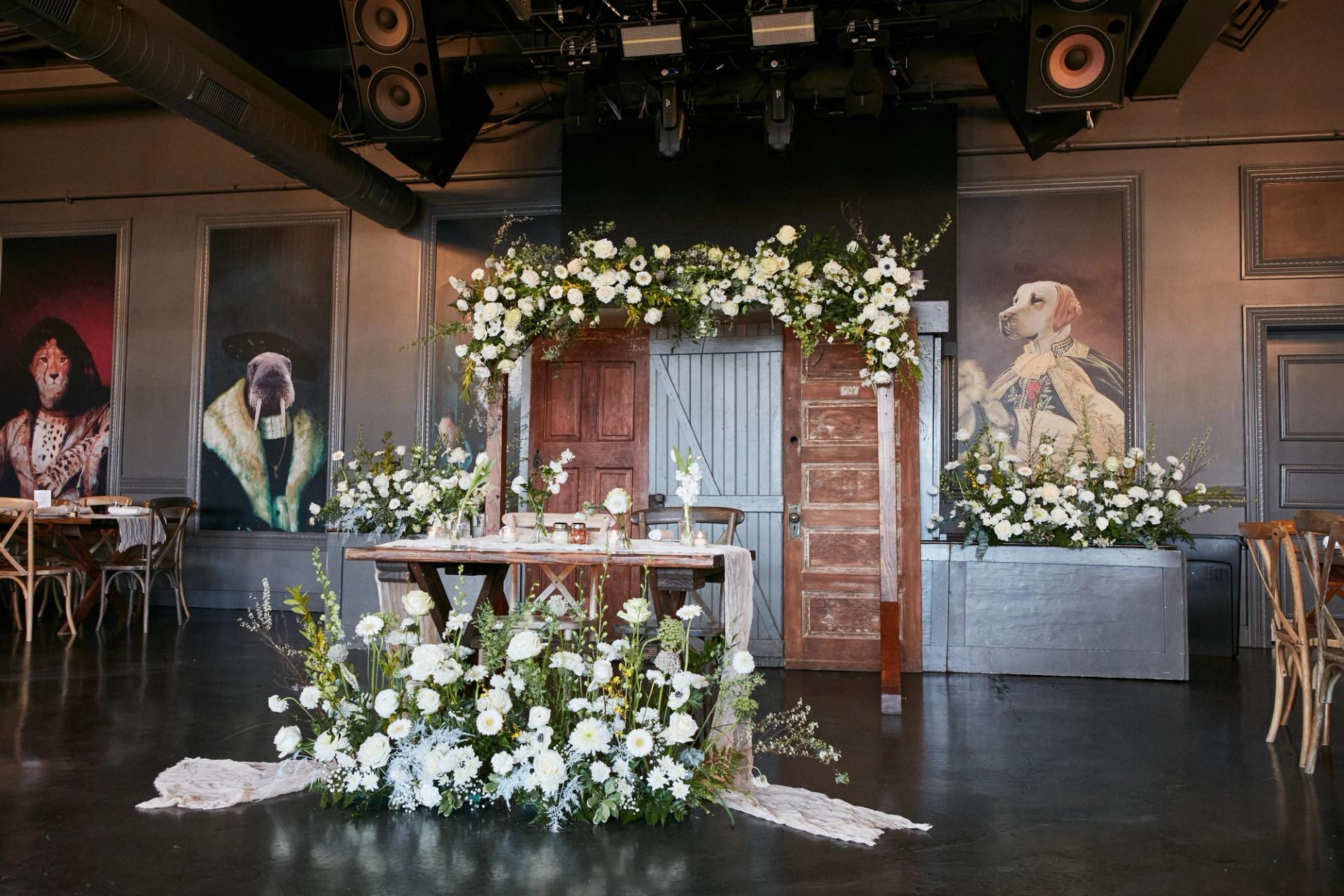 Photo of wedding flowers in Porta Asbury Park Abbot Room