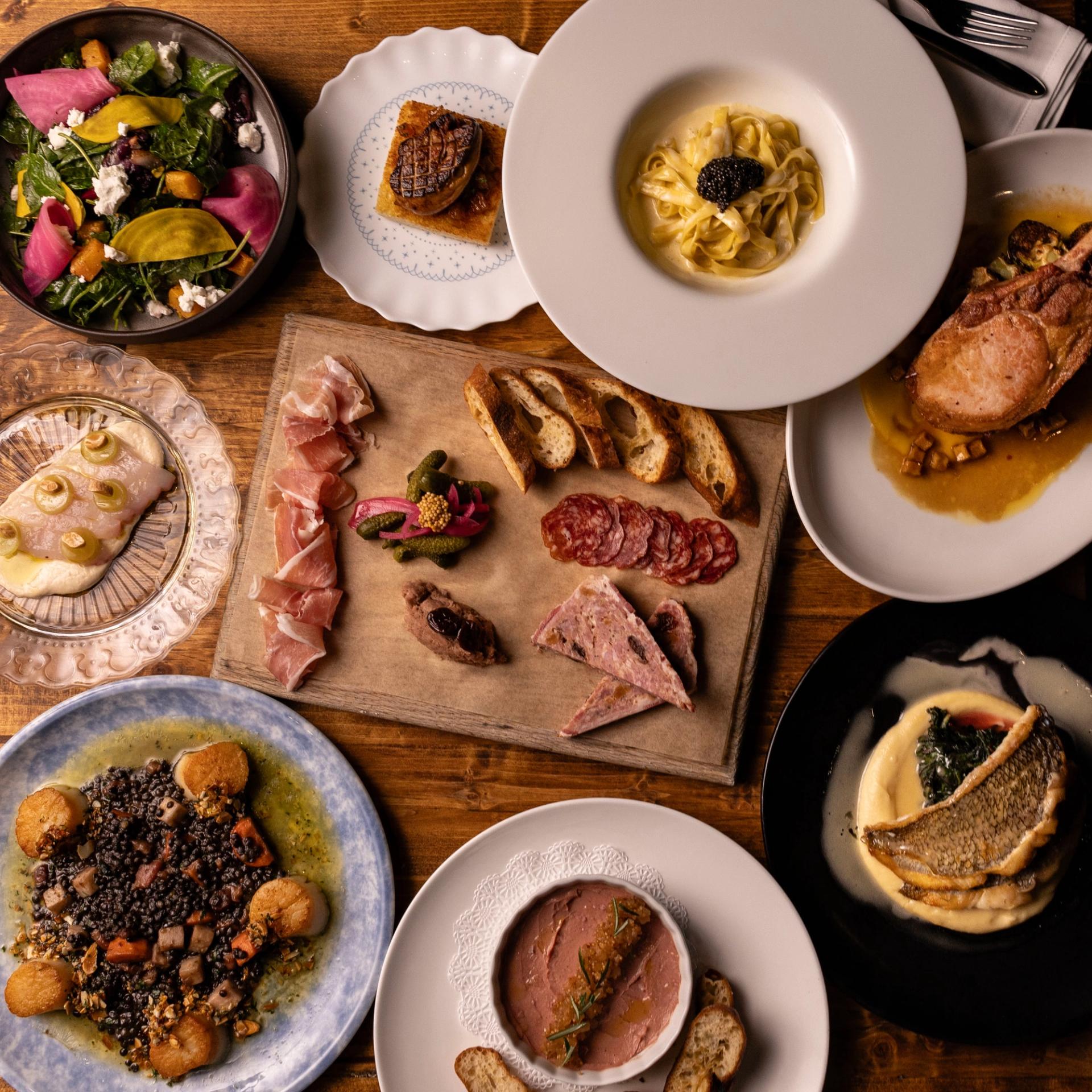 Photo of several dishes from dinner menu