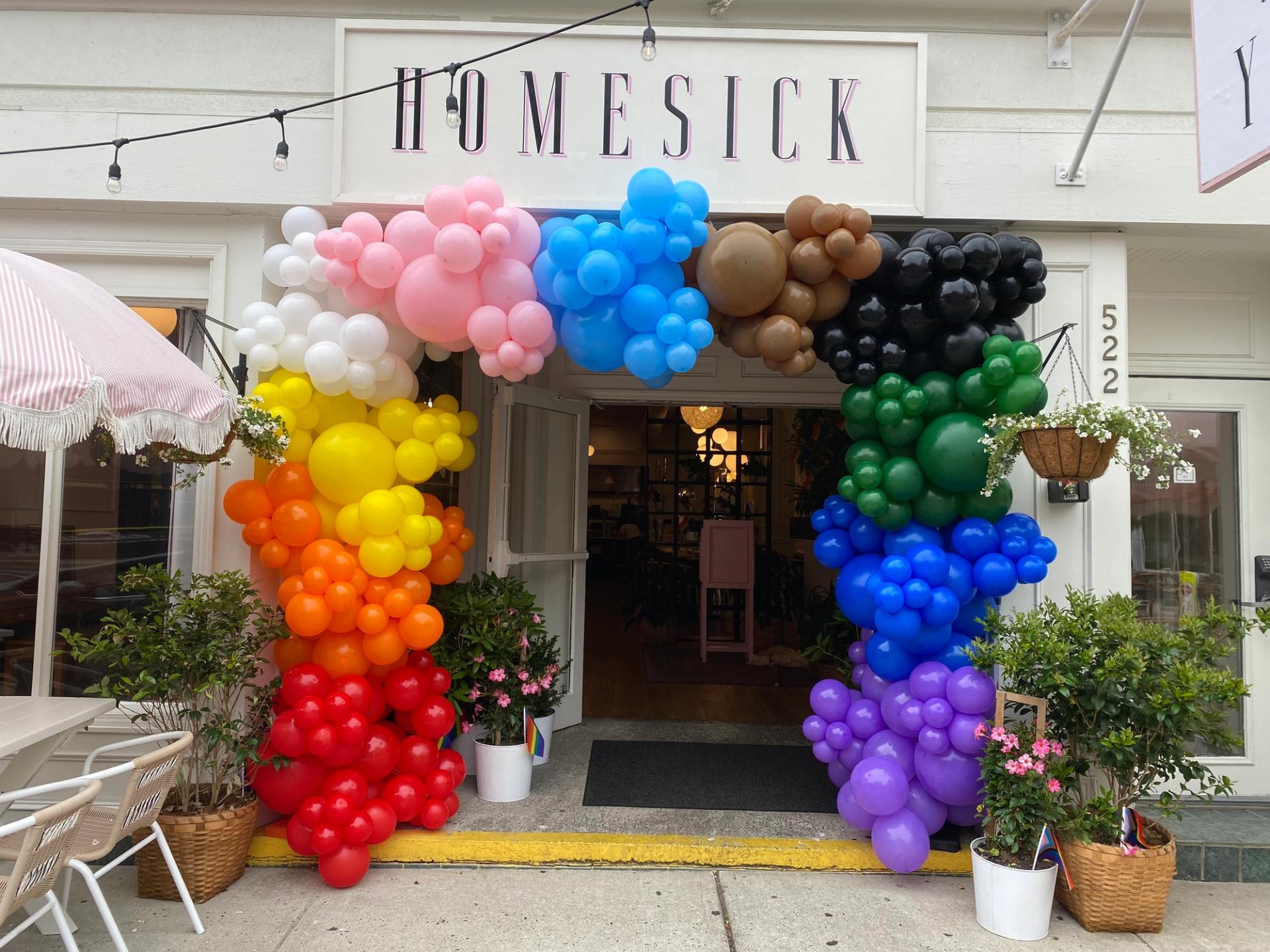 Photo of Pride Balloons in front of Restaurant