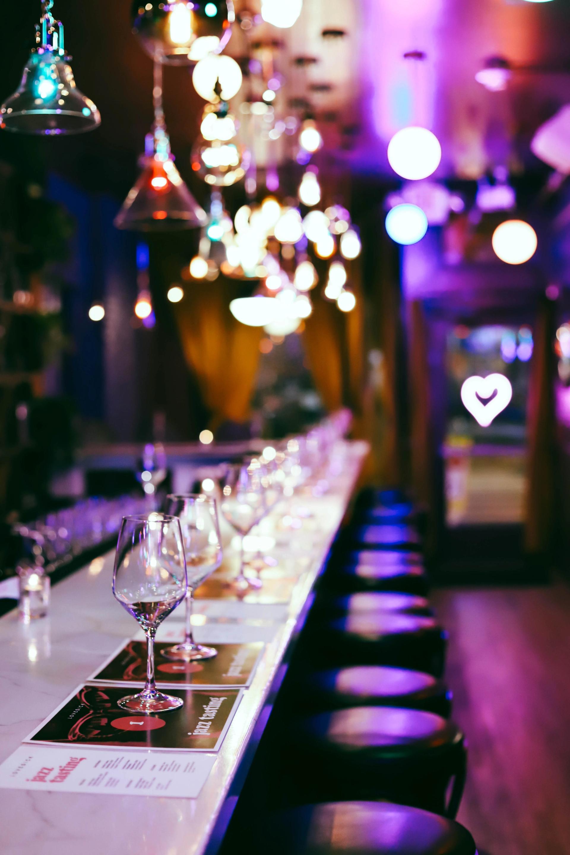 Photo of bar set-up for wine event in Lovesick