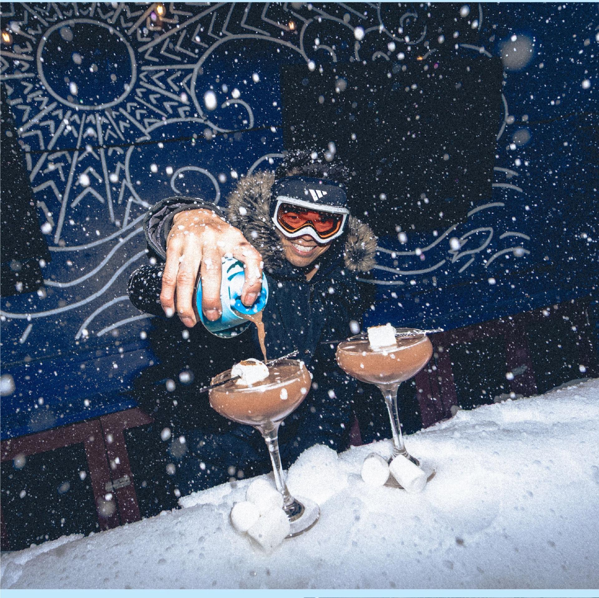 Photo of bartender in snow