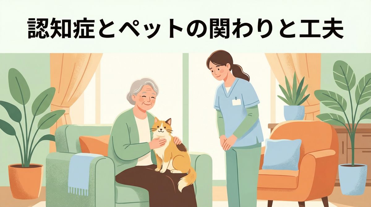 認知症とペットの関わりと工夫を示す場面