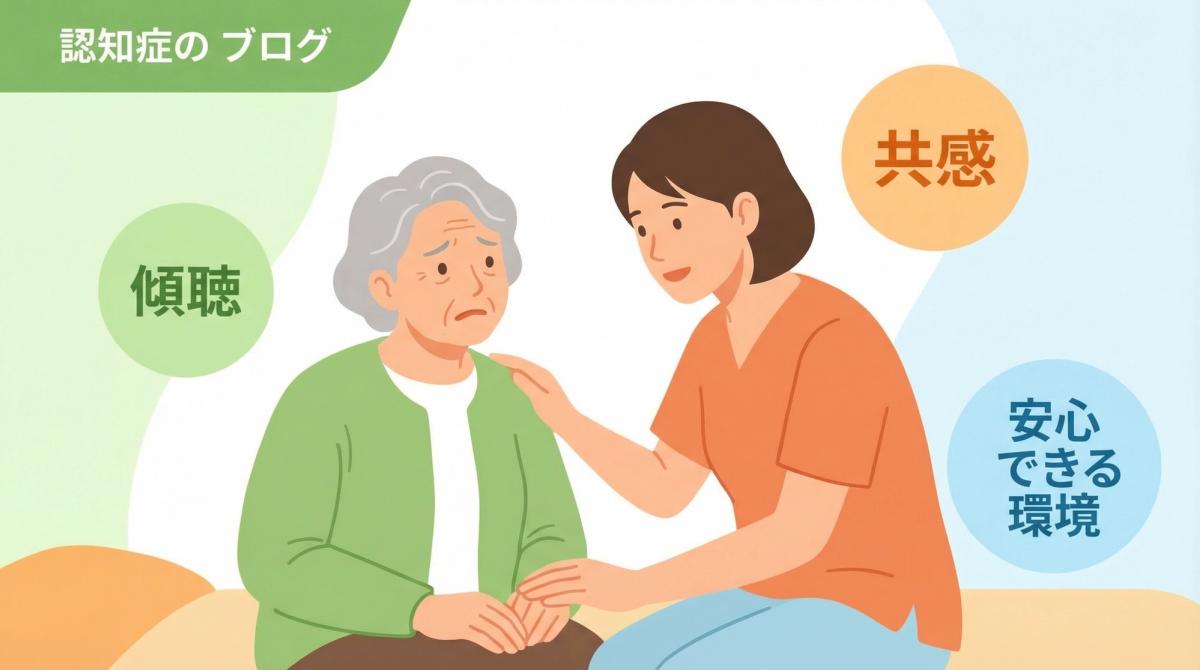 認知症 BPSD 対応を家族や介護者が実践している様子の写真