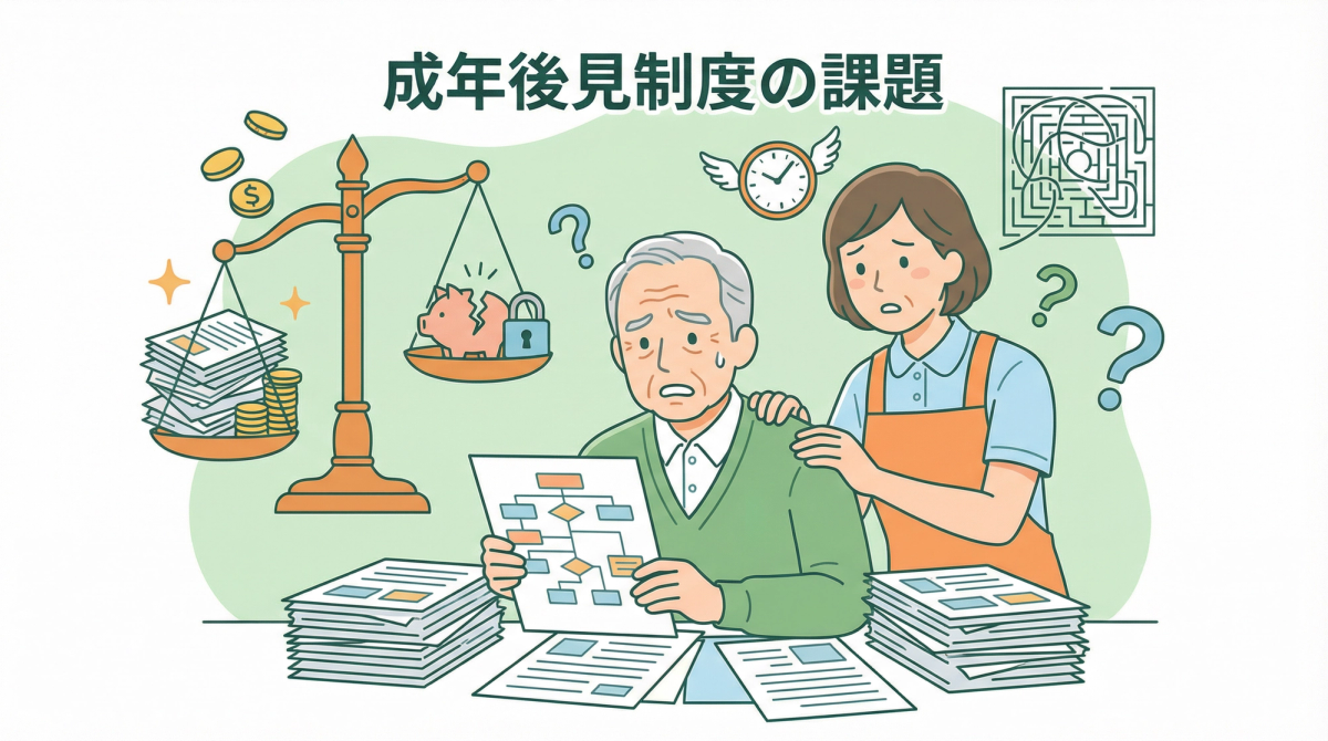成年後見制度 デメリットによるリスクと影響を示すイメージ