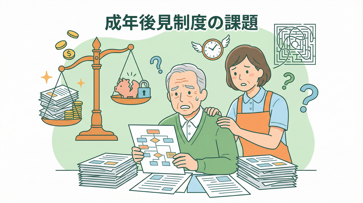 成年後見制度 デメリットによるリスクと影響を示すイメージ