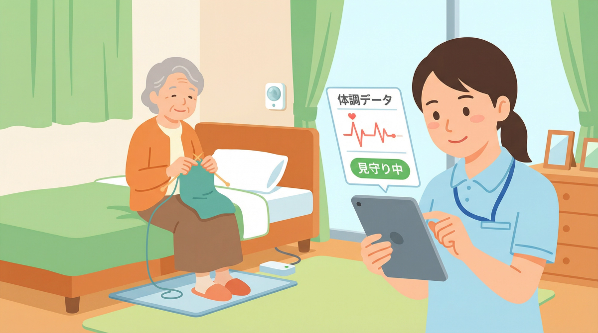 認知症介護 IoT デバイスの重要性と効果を示すイメージ