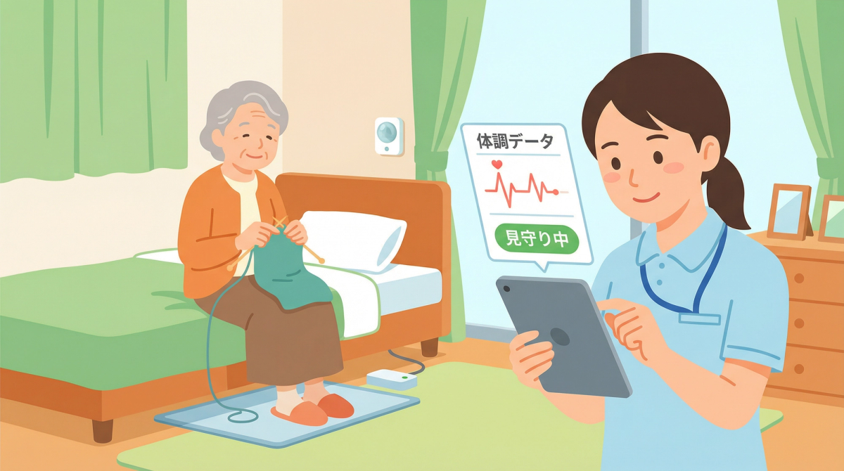 認知症介護 IoT デバイスの重要性と効果を示すイメージ