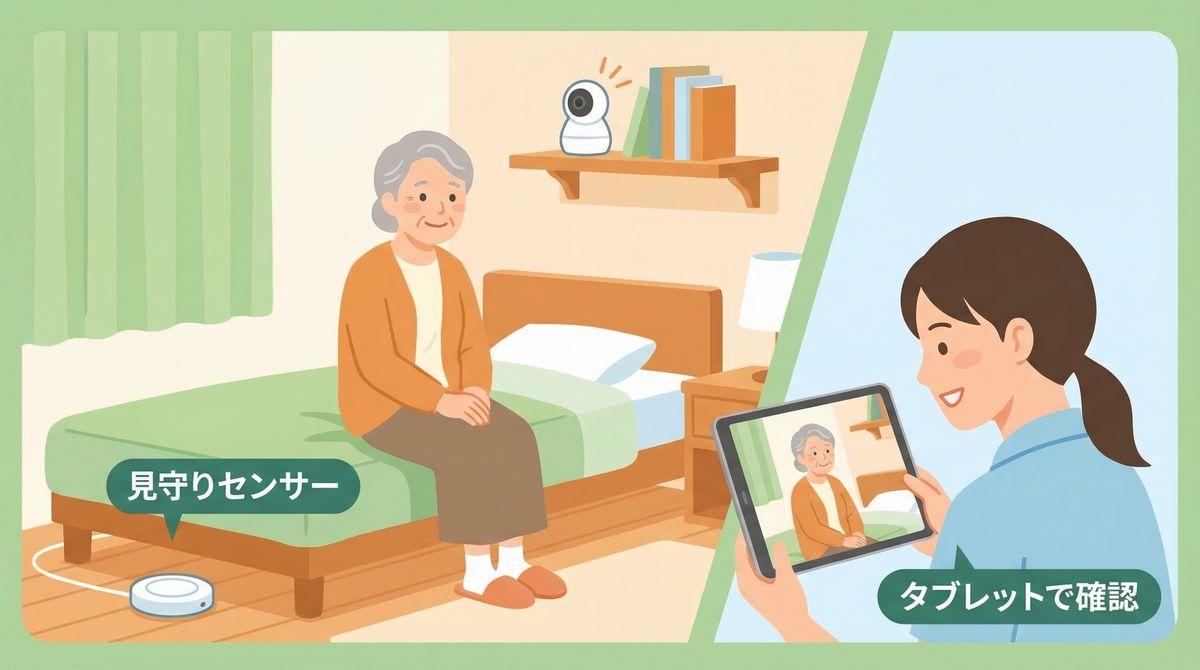 見守りIoTを��った��護の様子