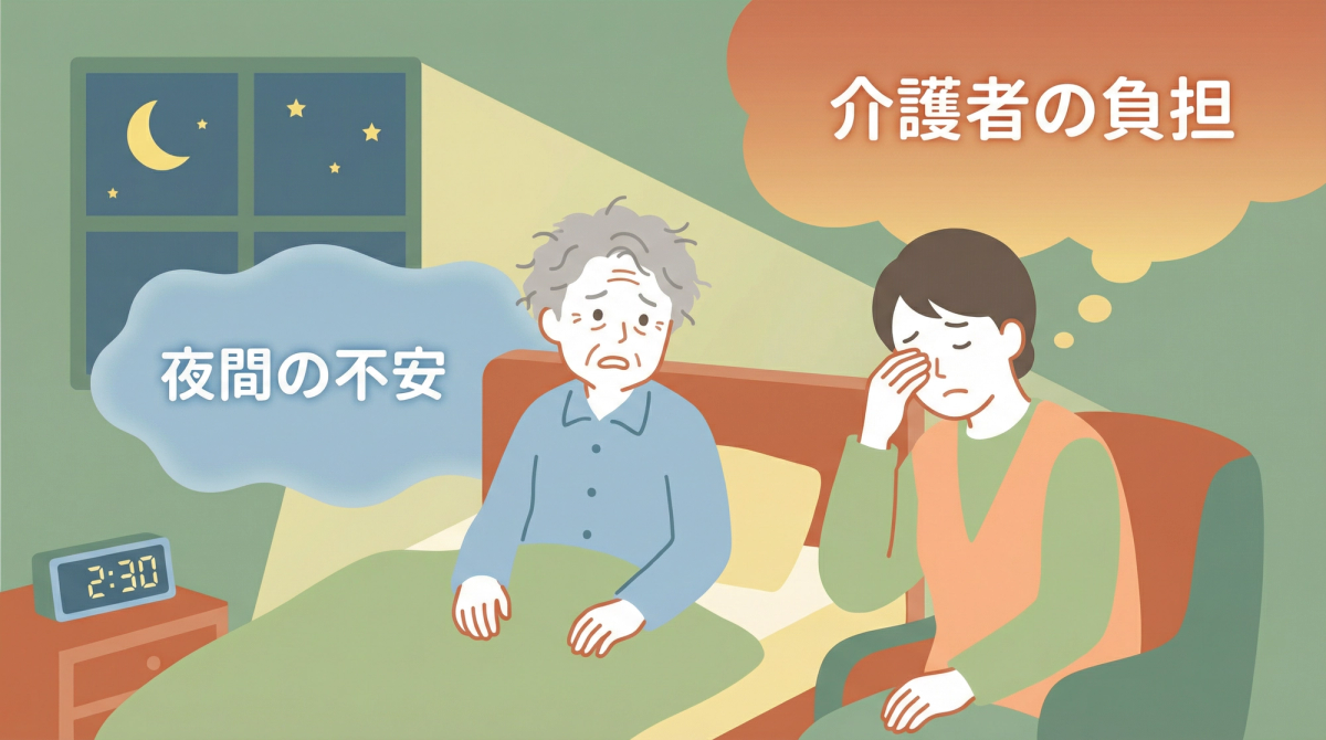 夜間徘徊リスクを示すイメージ