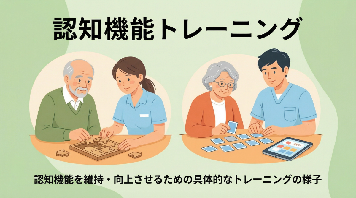 認知症の進行を遅らせるための認知機能トレーニングを行う高齢者