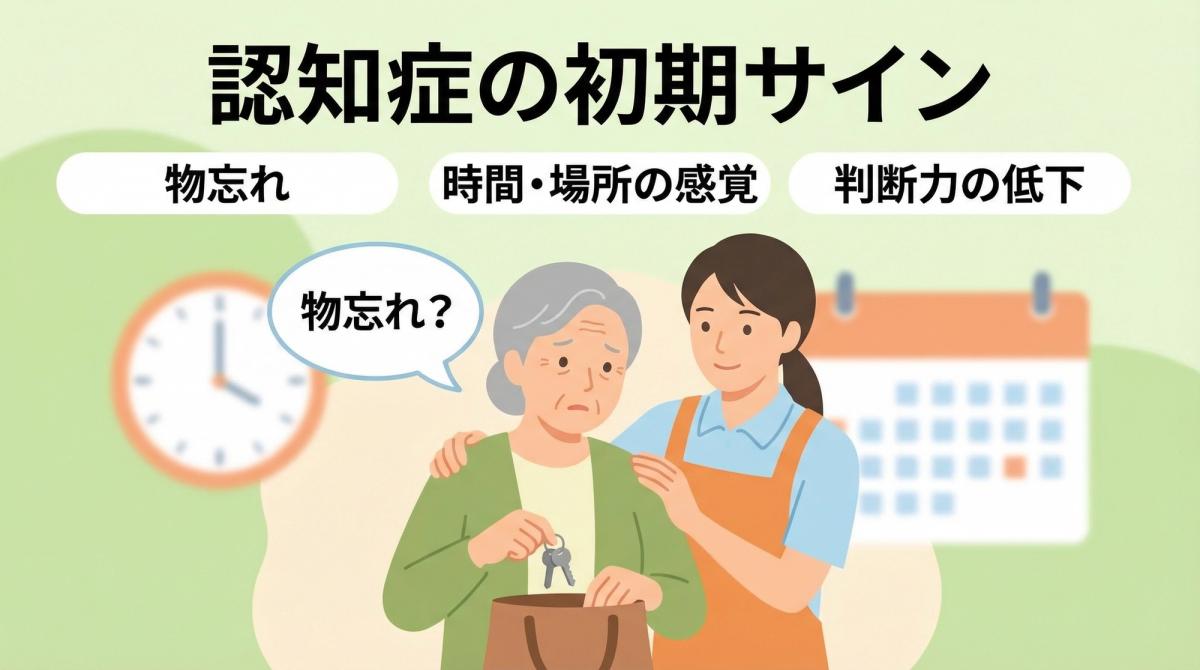 認知症 初期症状を説明するイラストと図解