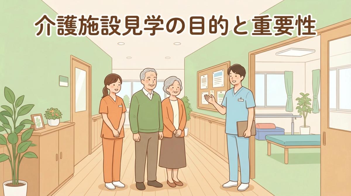 家族が介護施設見学の目的を話し合う場面