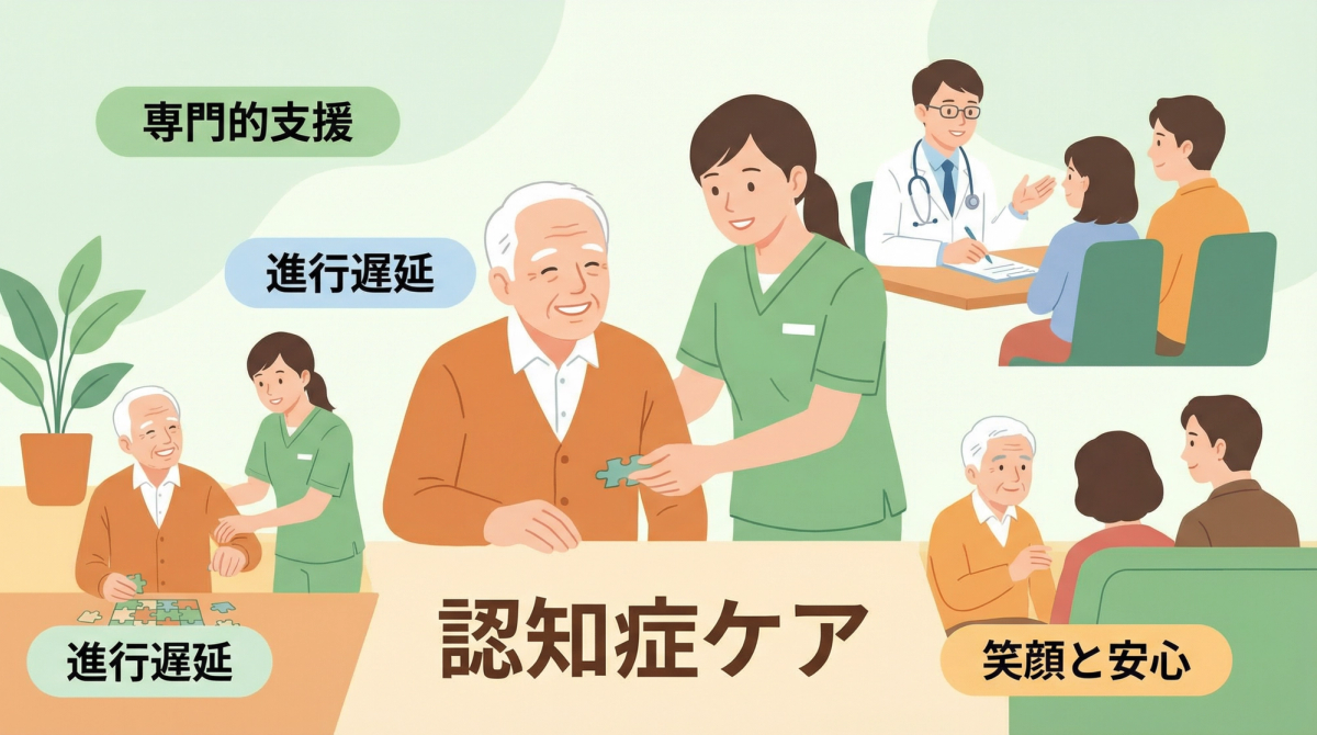 認知症の進行を遅らせるために医療と介護の専門的支援を受ける高齢者