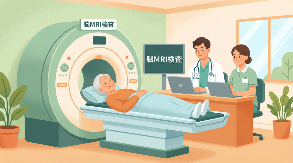認知症 外来 受診 流れにおける脳MRI検査の様子