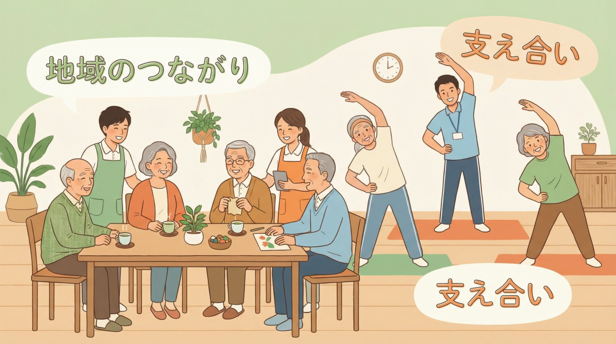 地域で行われる高齢者の孤立防止の取り組みと支援策の様子、高齢者 孤立 防ぐ