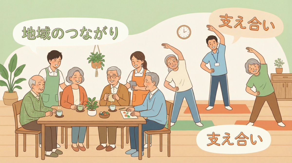 地域で行われる高齢者の孤立防止の取り組みと支援策の様子、高齢者 孤立 防ぐ