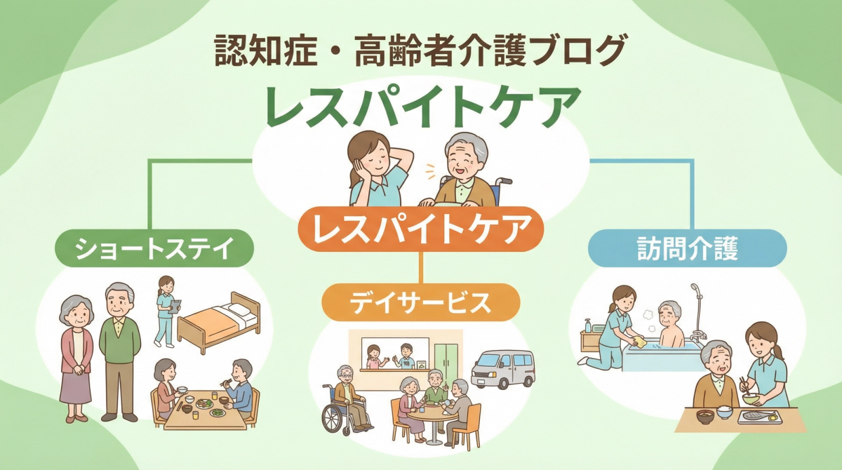 介護休息とレスパイトの種類と利用方法を示す図解