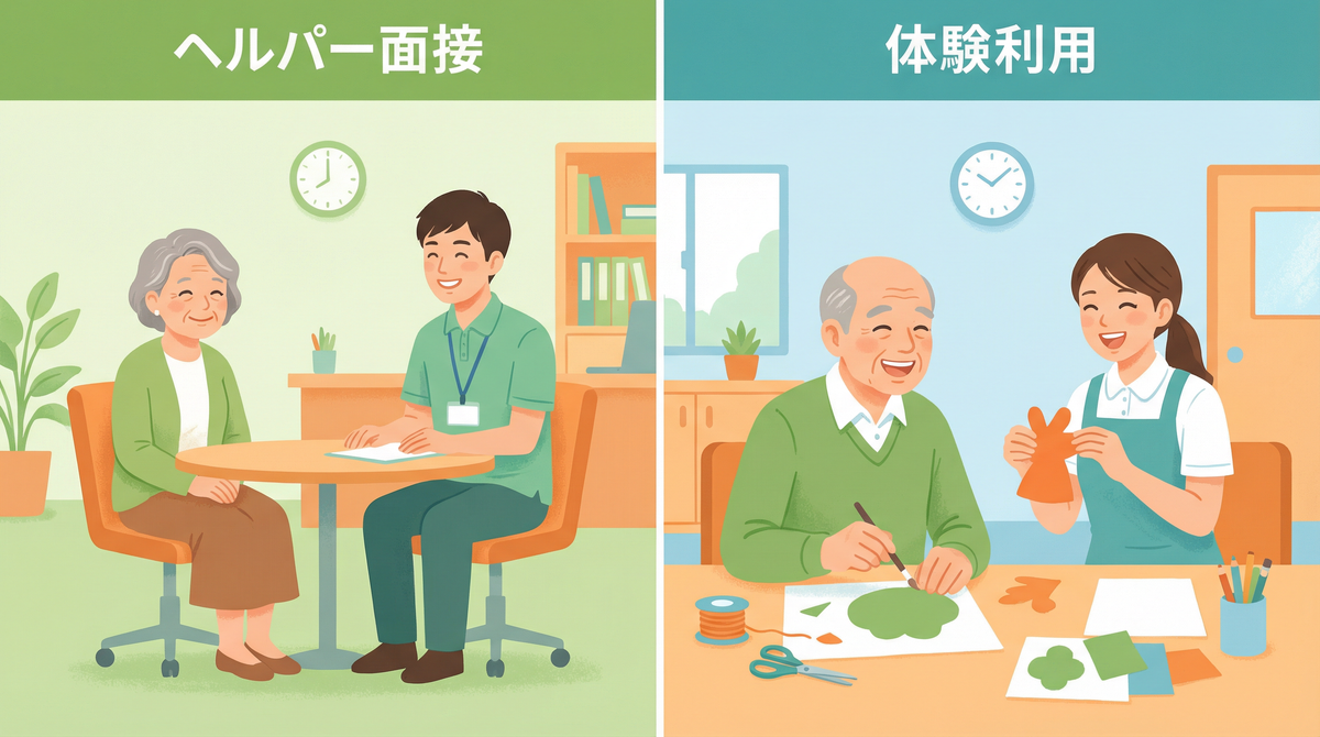 面接や体験利用の様子