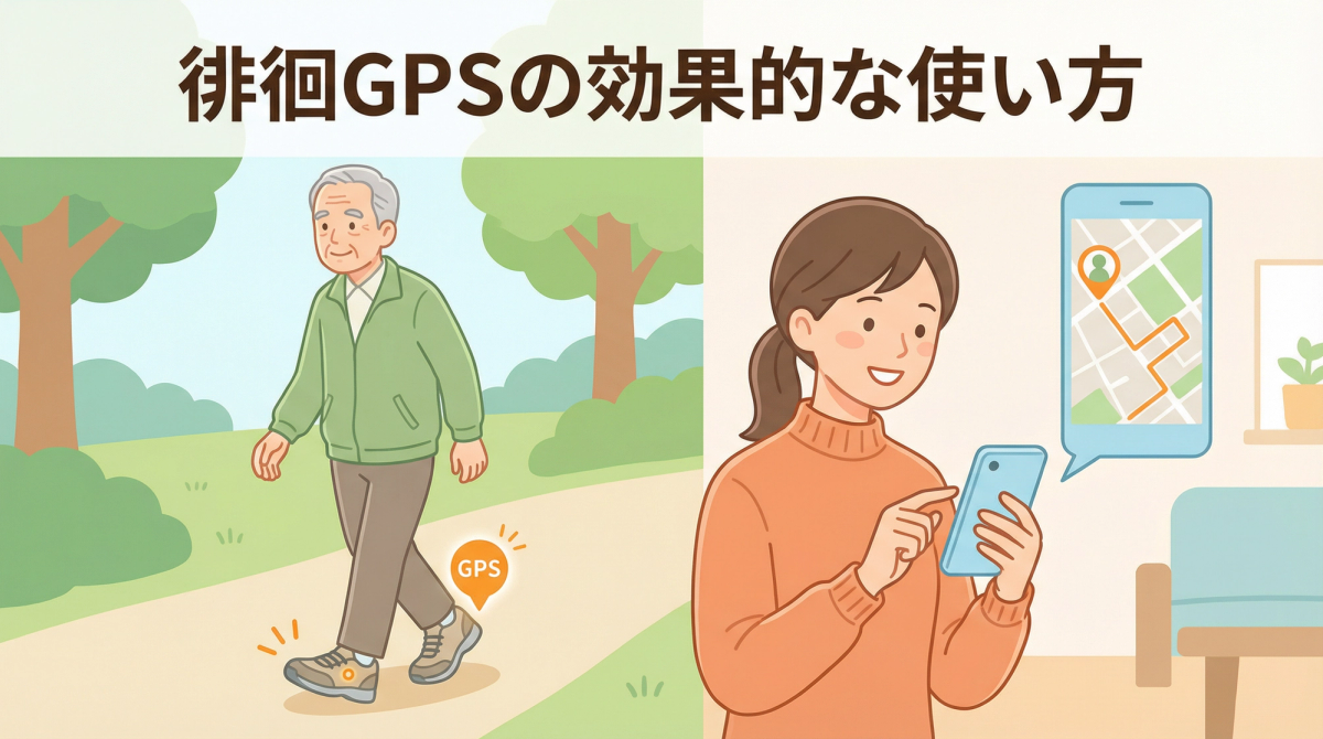 徘徊 GPS レンタル機器の利用方法と設置のコツを示す画像