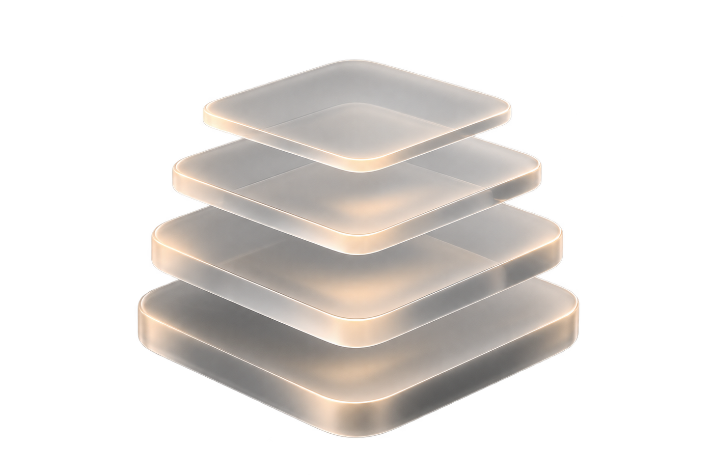Four stacked layers in an exploded view