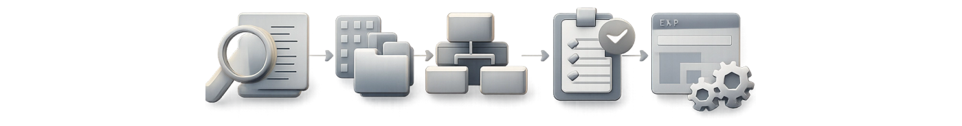 Diagramme des étapes pour construire une arborescence de site web