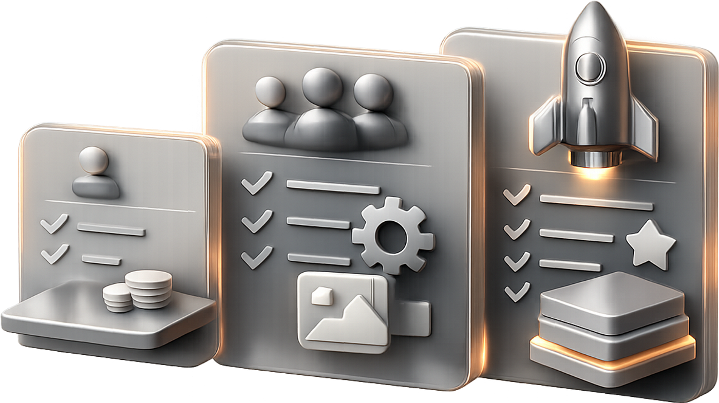 Editorial illustration of a Webflow budget with several cost blocks