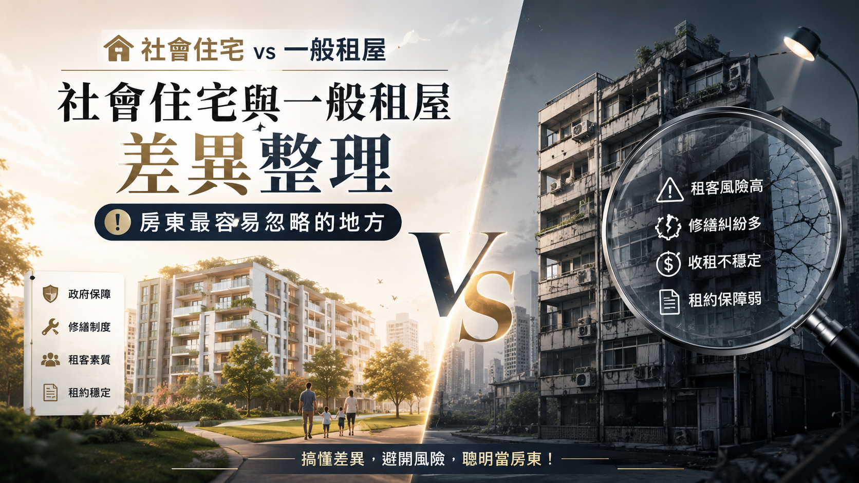 社會住宅與一般租屋差異整理，房東最容易忽略的地方
