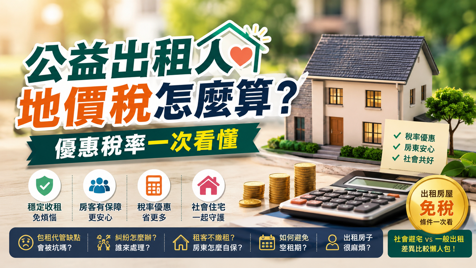 公益出租人地價稅怎麼算？優惠稅率一次看懂