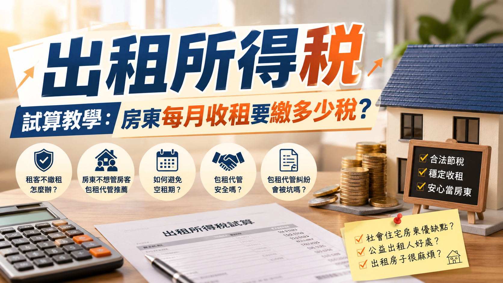 出租所得稅試算教學：房東每月收租要繳多少稅？