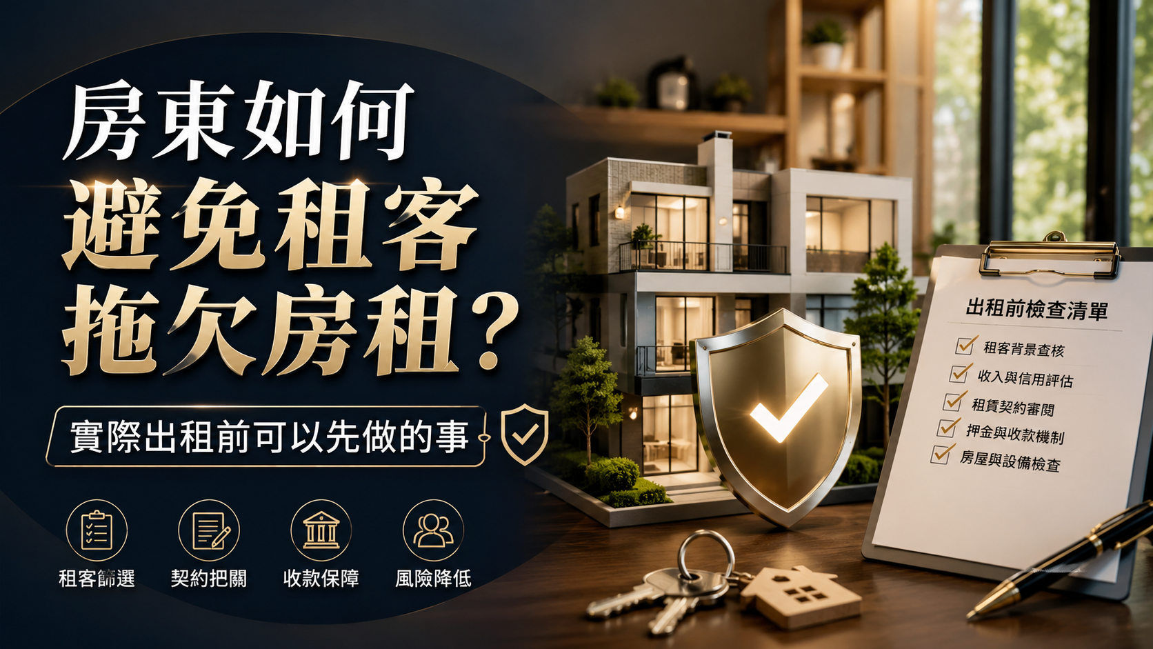 房東如何避免租客拖欠房租？實際出租前可以先做的事