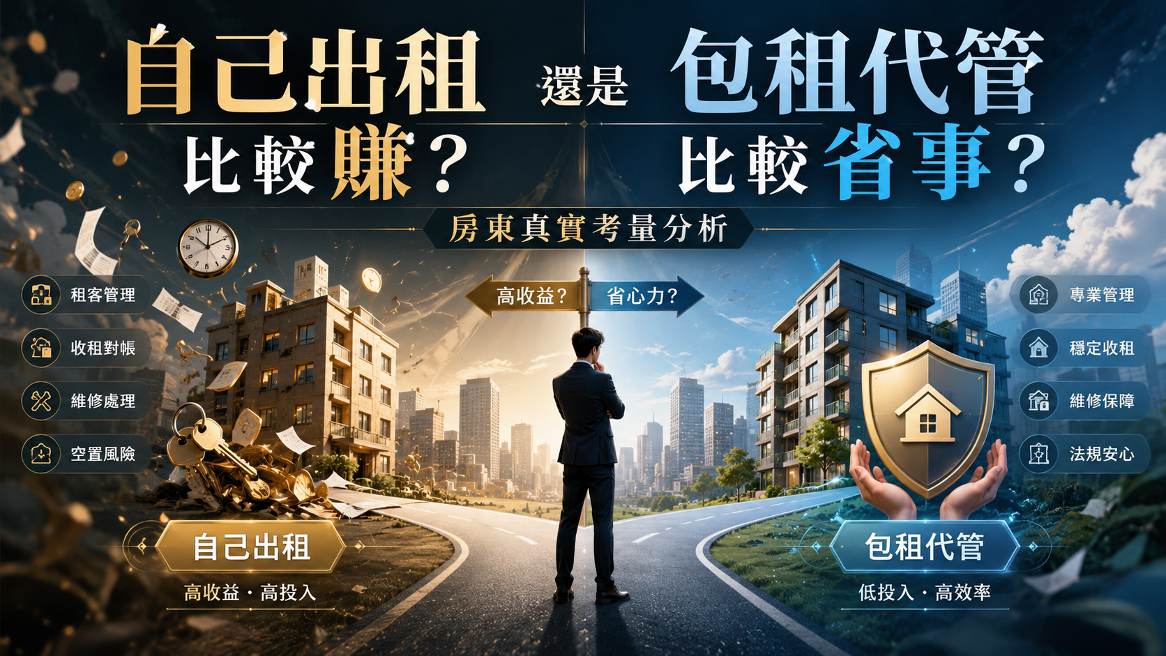自己出租比較賺？還是包租代管比較省事？房東真實考量分析