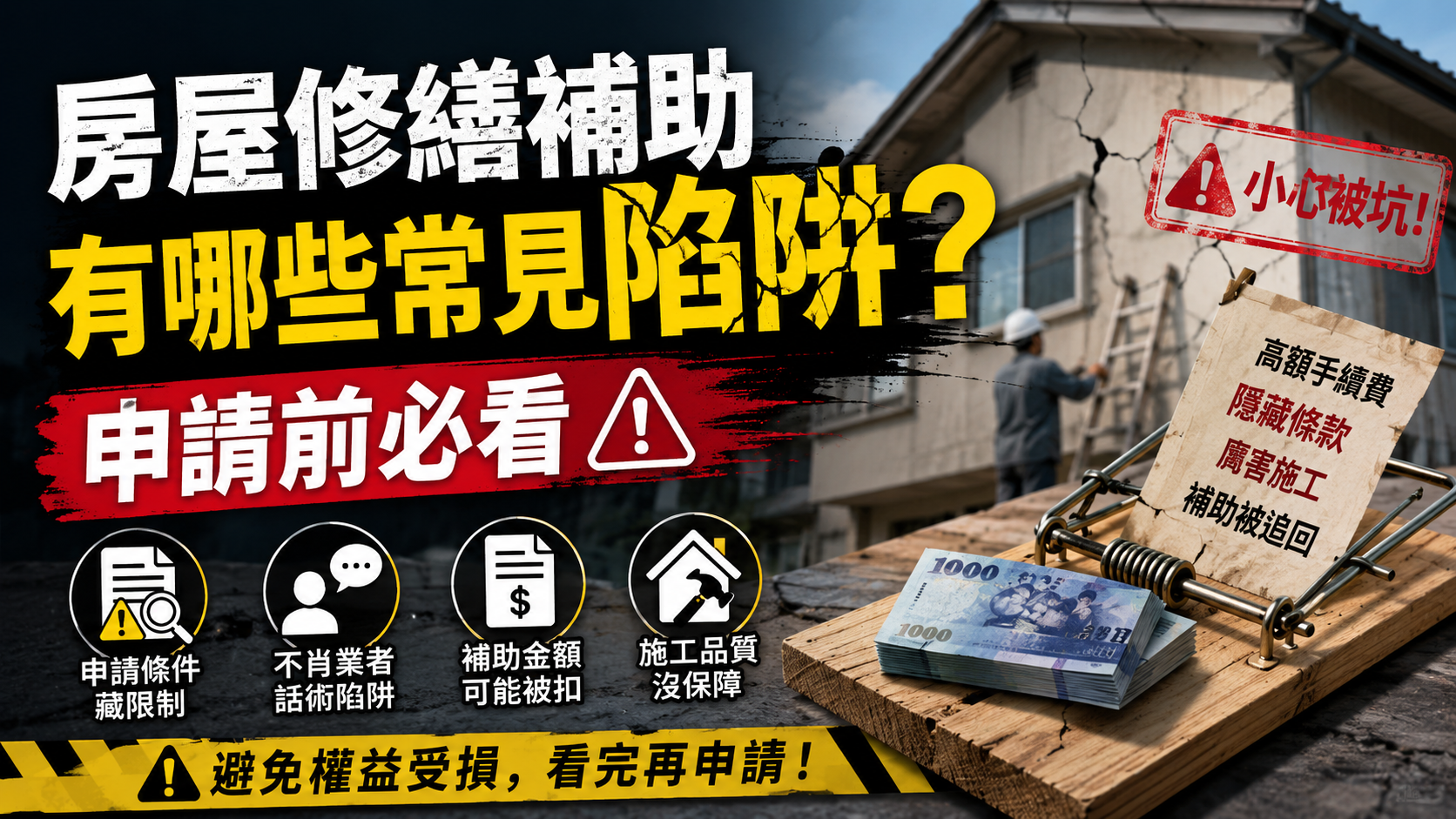 房屋修繕補助有哪些常見陷阱？申請前必看