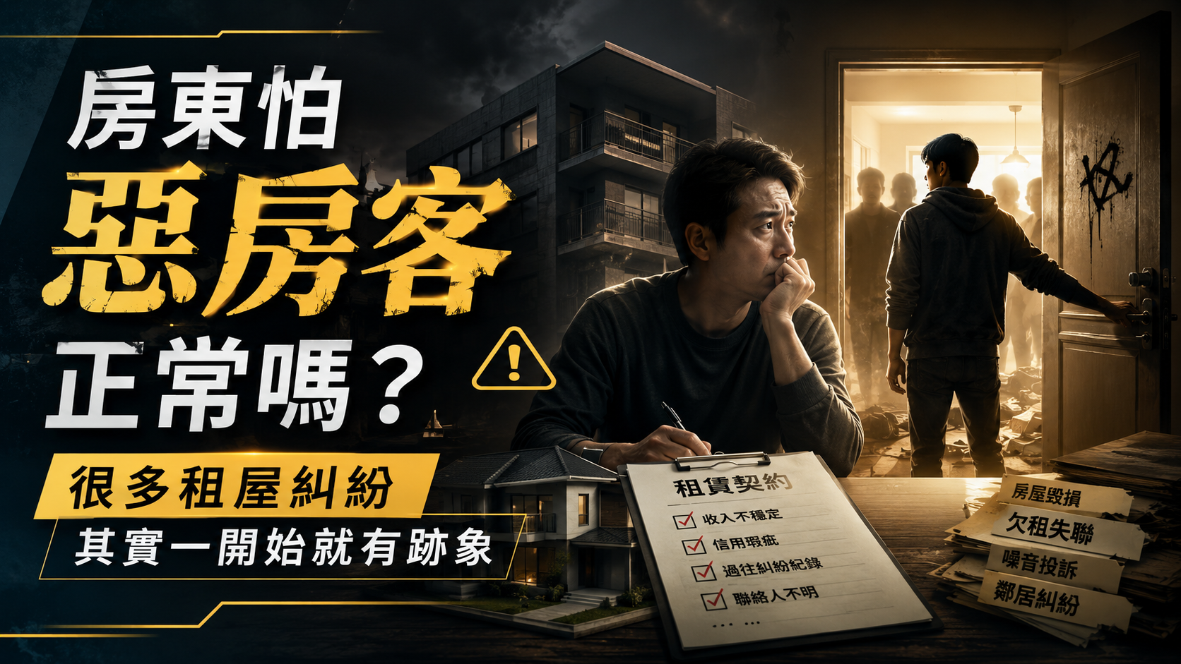 房東怕惡房客正常嗎？很多租屋糾紛其實一開始就有跡象