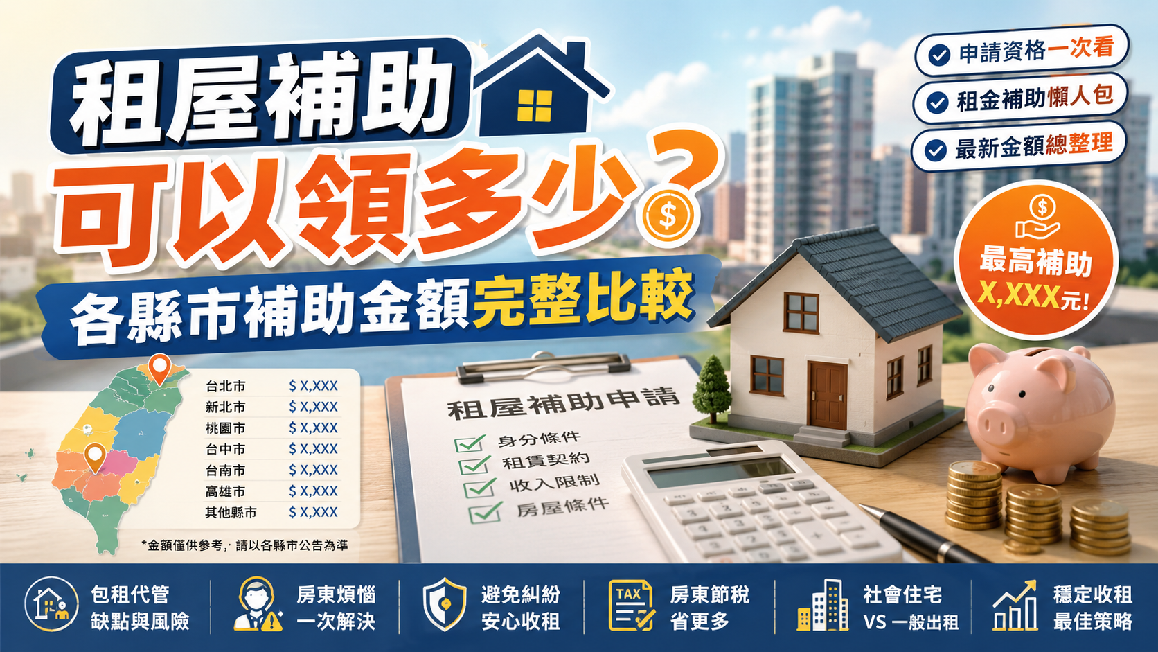 租屋補助可以領多少？各縣市補助金額完整比較