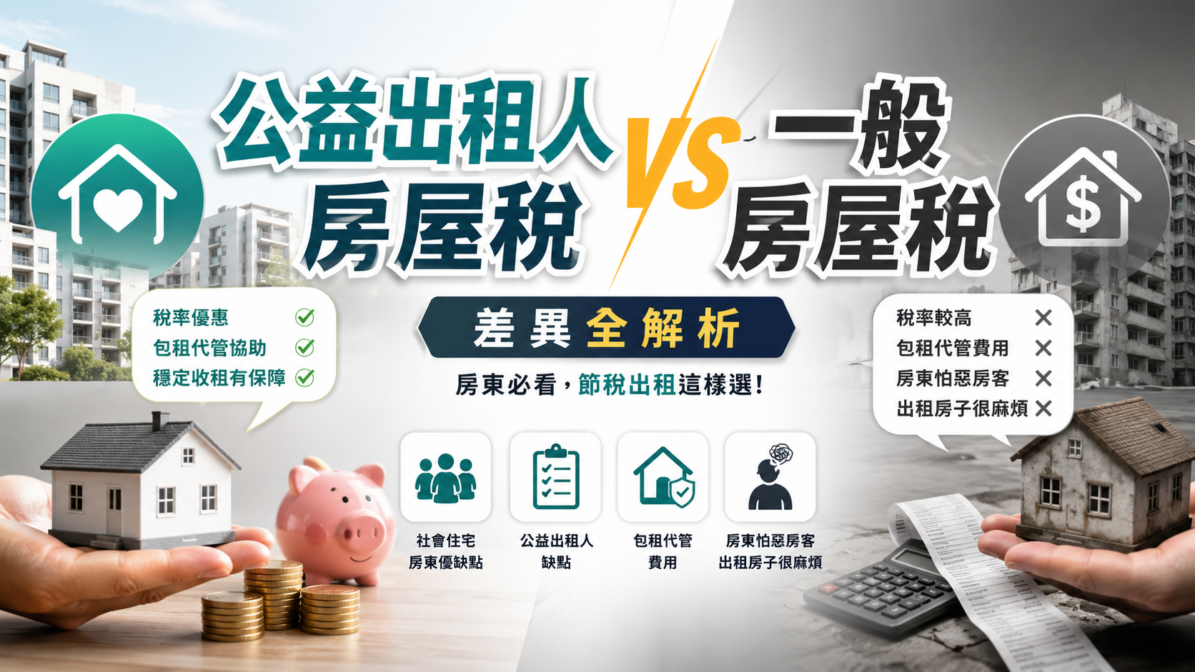 公益出租人房屋稅 vs 一般房屋稅差異