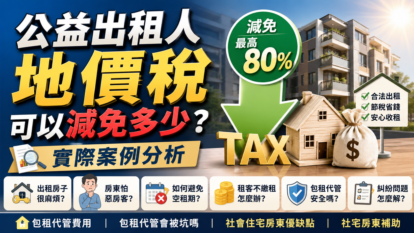 公益出租人地價稅可以減免多少？實際案例分析