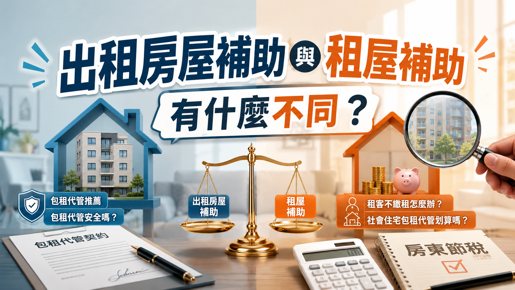 出租房屋補助與租屋補助有什麼不同？