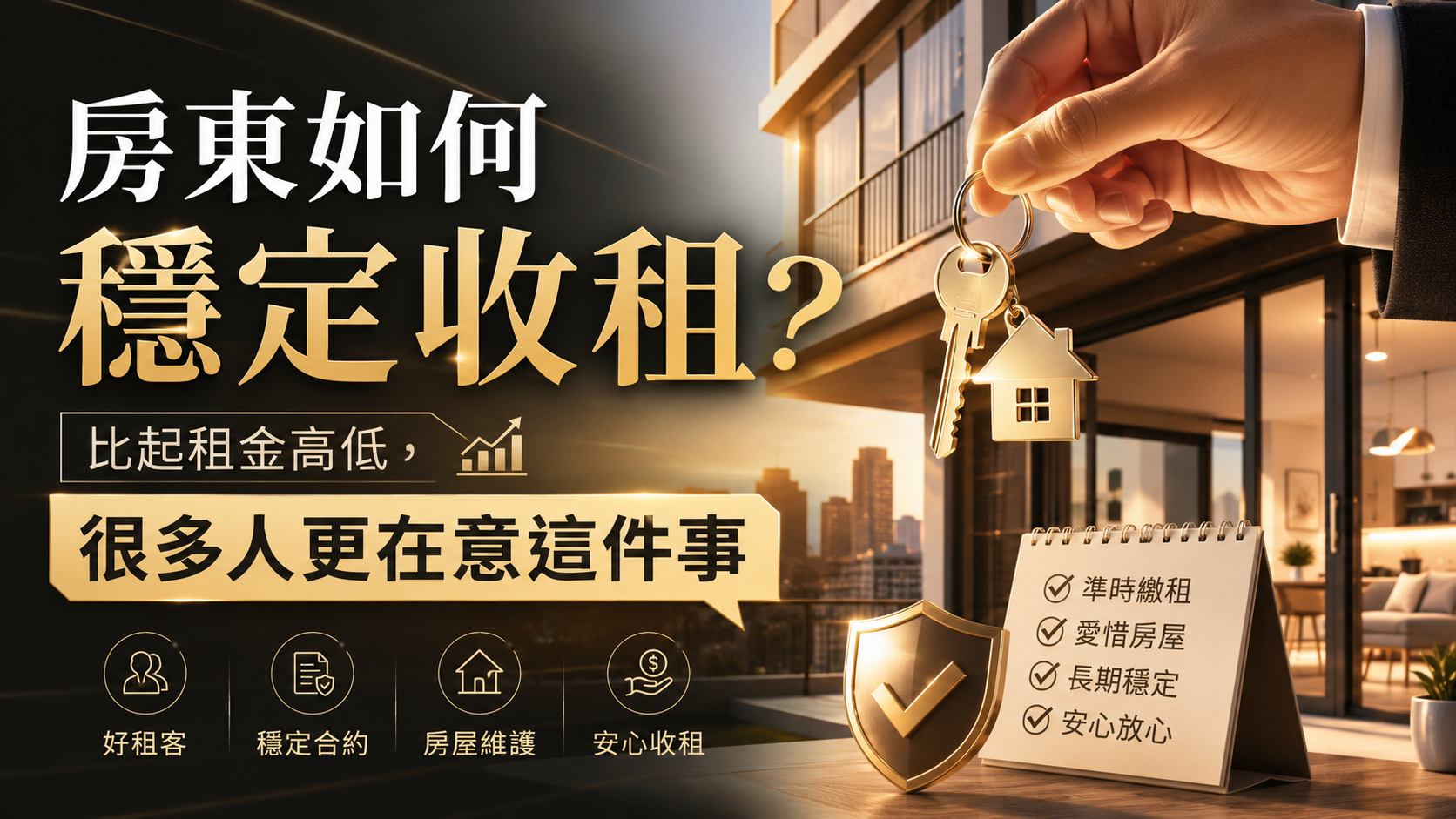 房東如何穩定收租？比起租金高低，很多人更在意這件事