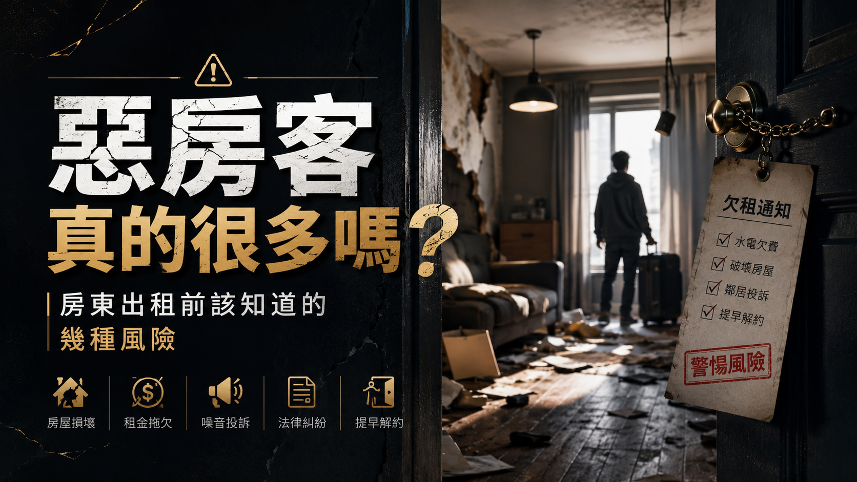 惡房客真的很多嗎？房東出租前該知道的幾種風險